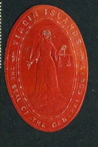 Virgin Islands Seal Of The General Court Embossed Reklamemarke Poster Stamp - Picture 1 of 1