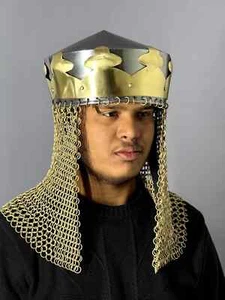 Medieval King Arthur Monty Python Helmet with Chainmail Halloween Costume - Picture 1 of 6