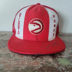 Vintage 80s Domonique Wilkins Signed Autograph Snapback Hat Atlanta Hawks - Picture 1 of 9