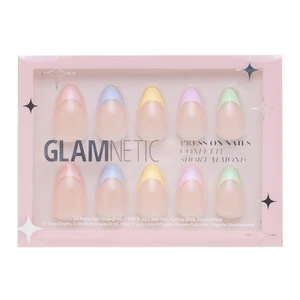 Press on Nails Confetti Semi Transparent  Short Almond Nails, Reusable15 Sizes  - Picture 1 of 6