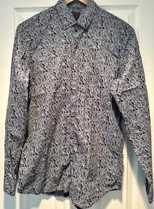 Pretty Green, Liam Gallagher: Indigo Paisley, Long Sleeved, Button Up Shirt - Picture 1 of 5