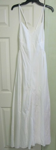 OFF WHITE Abito da ballo donna bianco sporco cotone senza maniche scollo a V gonna intera taglia XS