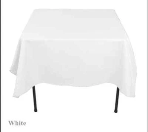 Paquete de 10 manteles cuadrados de poliéster de 60"" x 60"" pulgadas restaurante EE. UU. BLANCOS *VENTA* - Imagen 1 de 2