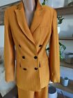 Country Road Yellow Stripe Double Breasted Blazer And Pant Suit Size 4