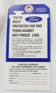 New 1967 to 1973 Lincoln Continental Ford Antifreeze Engine Bay Tag - Picture 1 of 2