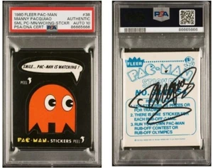 1980 Fleer Pac-Man Manny Pacquiao Signed PSA/DNA Auto 10 Pop 1 Cert # 04034873 - Picture 1 of 4