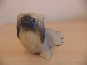 NORTH LIGHT pekingese dog REALISTIC ornament HAND CRAFTED SCULPTURE 1981 - Picture 1 of 4