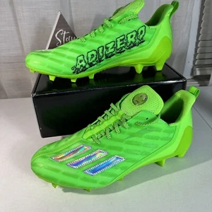 Adidas Adizero Football Cleats Big Mood Solar Green Silver GX7891 Mens Size 13 - Picture 1 of 9