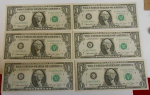 1974 - $1 FEDERAL RESERVE NOTES - UNCIRCULATED - CHICAGO, IL. - CONS. #'S - Picture 1 of 4