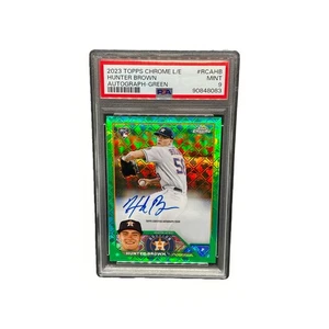 2023 Topps Chrome Logofractor Hunter Brown Rookie Auto Green No RCA-HB /99 PSA 9 - Picture 1 of 3