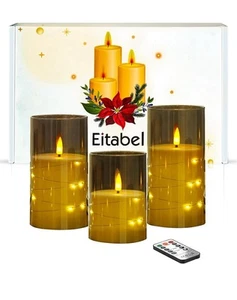 Flammenlose Kerzen: eingebaute Sternlichterkette - Bild 1 von 8