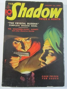 The Shadow Pulp Jan. 1st, 1938 VG Street & Smith,  The Crystal Buddha, Rozen Cvr - Bild 1 von 7