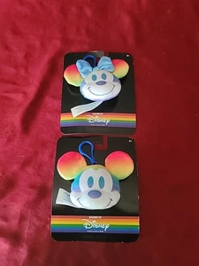 Mickey & Minnie Mouse Disney Rainbow Collection Keychain Clip-On Pride Plush - Picture 1 of 5