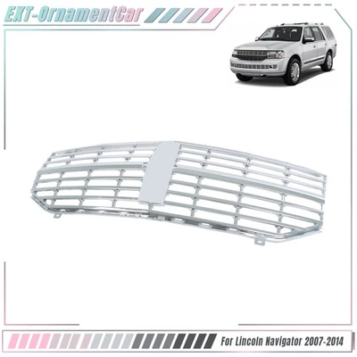 Grill Replacement For Lincoln Navigator 07-14 Plastic 7L7Z-8200-A Front Chrome Foto 1 de 4