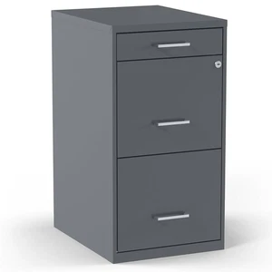 Staples 3-Drawer Vertical File Cabinet Locking Letter Charcoal 18"D (18606) - Picture 1 of 9