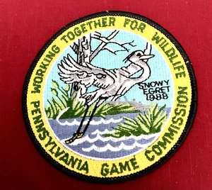 1988 Pennsylvania Game Commission WTFW PATCH "SNOWY EGRET" 4" DURCHMESSER - Bild 1 von 2