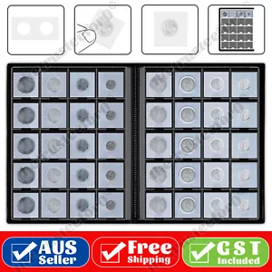 120 Pockets Coin Collection Holder Album for 2x2 inches Coin Cardboard Holder AU - Picture 1 of 12