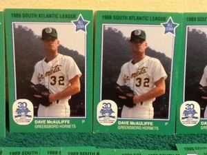 Baseball Card Lot of 25 DAVE McAULIFFE, 1989 Greensboro Hornets, NC, Monroe, CT - Picture 1 of 2