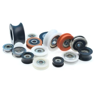 Nylon Pulley Wheel Sealed U/V Metal Grooved Ball Bearings Wire Rope Guide Roller - Bild 1 von 29