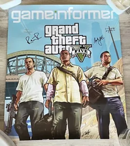 Game Informer Poster GTA 5 V signiert 21,5x18" Rockstar Games - Bild 1 von 5