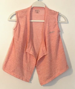 DKNY Girls Open Cardigan Size L (12) Sleeveless Pink Sweater - Picture 1 of 8