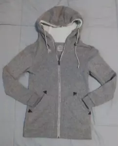 BURTON Womens Light Gray Dryride Cowl Neck Sweatshirt Zip Up Jacket Coat XS - Picture 1 of 14