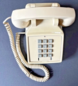 Comdial Desk Telephone Vintage Beige Push Button ~Electronic Ringer ~Untested - Picture 1 of 8
