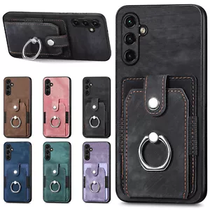 Ring Stand PU Leather Wallet Case For Samsung Galaxy A06 A16 A26 A36 A55 A56 NEW - Picture 1 of 33