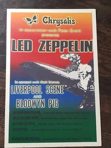 Rare 2nd Press Led Zeppelin Concert Poster w/ Liverpool Scene & Blowing Pig - Picture 1 of 2