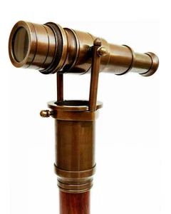 Bastón Sir Francis Drake Telescopio de Latón Hecho a Mano Madera Dura Bastón 3 Piezas - Imagen 1 de 11