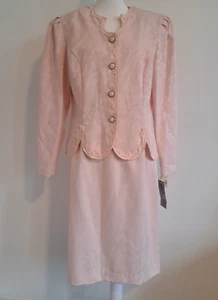 0729 - NWT - Flaw - Light Pink M.H.M. Melissa Harper Size 12 2 Piece Skirt Suit - Picture 1 of 24