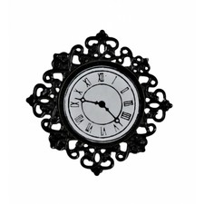Dolls House Miniature  Black & White Decorative Clock   12th scale