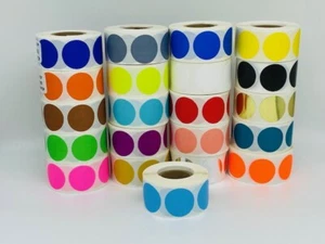 2" Round Lite Blue Color coded Inventory Dots Roll of 500 Labels Stickers - Picture 1 of 4