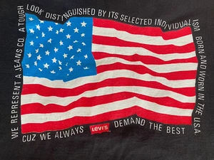 T-shirt uomo punto singolo Lrg vintage Levis bandiera americana nata e indossata negli USA - Foto 1 di 6