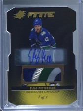 Elias Pettersson 2021-22 Upper Deck SPX Finite Die Cut Patch Auto 1/1 Autograph