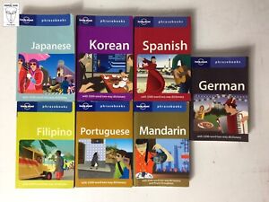 Collection of Lonely Planet Phrasebooks; travel guide language books