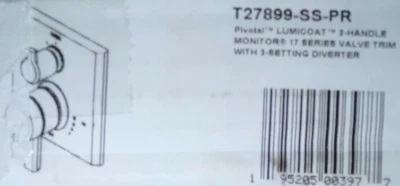 Delta Pivotal T27899-SS-PR Lumicoat Grifo de ducha de acero inoxidable con 3 funciones de desvío Foto 1 de 4