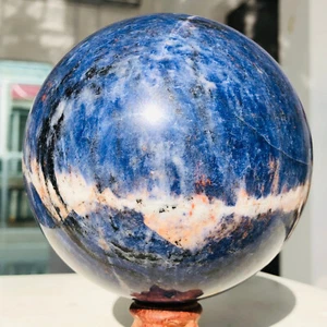 1960g Natural Sodalite Quartz Crystal Sphere Mineral specimen Healing AH67 - Picture 1 of 14