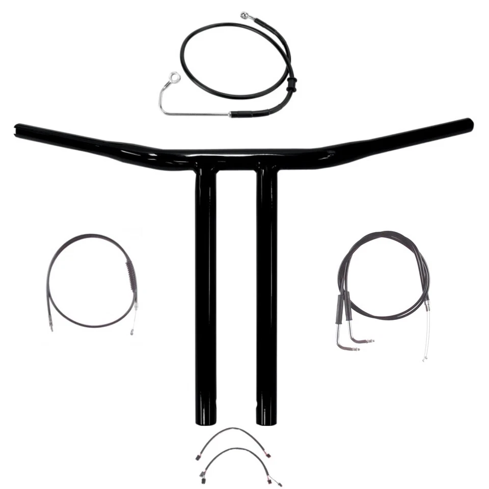 Kit de manillar Chopper T 1 1/4" negro 14" 2011-2015 Harley-Davidson Softail con ABS Foto 1 de 2