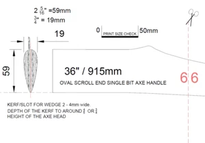 20 Axe handle templates / patterns / stencils - for axe heads - Picture 1 of 7