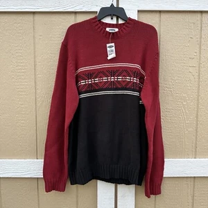 New Vintage Y2K Old Navy Crewneck Sweater Men’s Size XL Red Black Grunge Skater - Picture 1 of 6