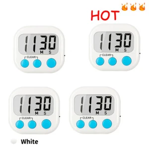4 x small digital kitchen timer magnetic back countdown - Picture 1 of 7