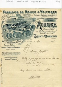 Dépt 02 St Quentin 114 Bld Cordier Superbe Entête Fabrique de Roues & Autos 1905 - Picture 1 of 1