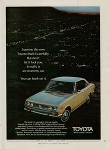 1970 Toyota Mark II Coupe Economy Car Night Photo Original Color Print Ad - Picture 1 of 2