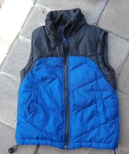 KIDS L.I.U.S. Puffer Vest Black/ blue pockets zipper adjustable bottom Small - Picture 1 of 3