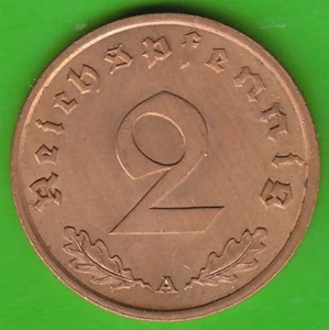 Münze Pfennig 2 Reichspfennig 1937 A besser als vz sehr hübsch nswleipzig - Picture 1 of 3