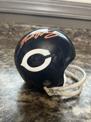 Minicasco firmado por Mike Singletary Riddell 2 bares NFL Chicago Bears Beckett certificado de autenticidad Foto 1 de 3