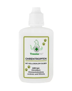 Traumapet Ohrentropfen mit kolloidalem Silber für Hunde und Katzen Ohrenreiniger - Bild 1 von 10