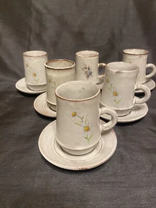 Vintage Creigiau Studio Pottery 6 X Coffee cups and saucers. Welsh Cardiff - Picture 1 of 12