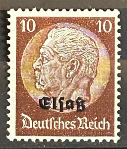 1940 German occ. of Alsace stamp o/print Elsas 10 pf MNG Mi:DE-EL6 /753a - Picture 1 of 1